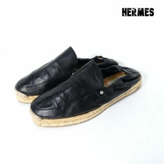 Hermes - 美品 HERMES レザー エスパドリーユ シューズ スリッポン