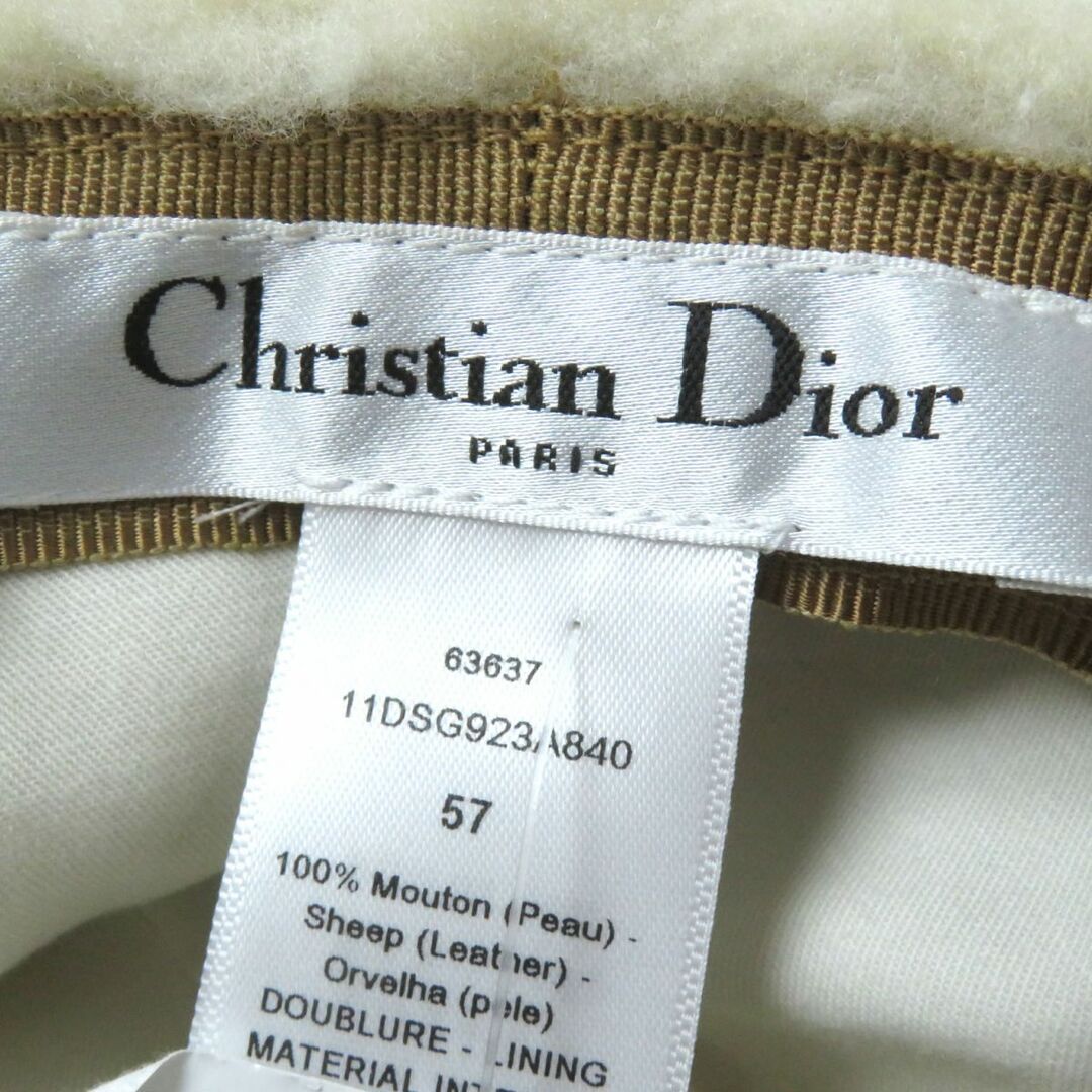 Christian Dior(クリスチャンディオール)の未使用品◎正規品 フランス製 Christian Dior クリスチャン ディオール 11DSG923A840 レディース  ボブ ムートンハット 57 キャメル タグ付　m12-st30310-006 レディースの帽子(ハット)の商品写真