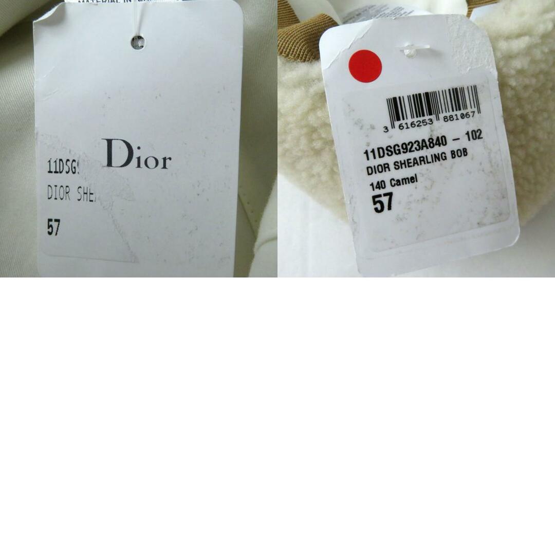 Christian Dior(クリスチャンディオール)の未使用品◎正規品 フランス製 Christian Dior クリスチャン ディオール 11DSG923A840 レディース  ボブ ムートンハット 57 キャメル タグ付　m12-st30310-006 レディースの帽子(ハット)の商品写真