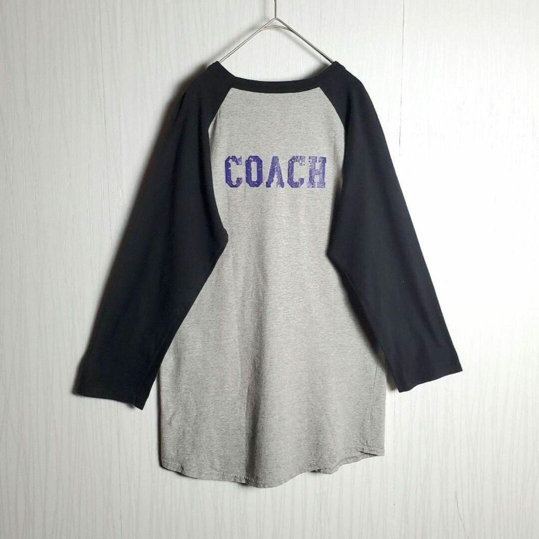 Champion(チャンピオン)のChampion ラグランTシャツ グレー 灰黒 英字 7分袖 ゆるだぼ 古着② メンズのトップス(Tシャツ/カットソー(半袖/袖なし))の商品写真