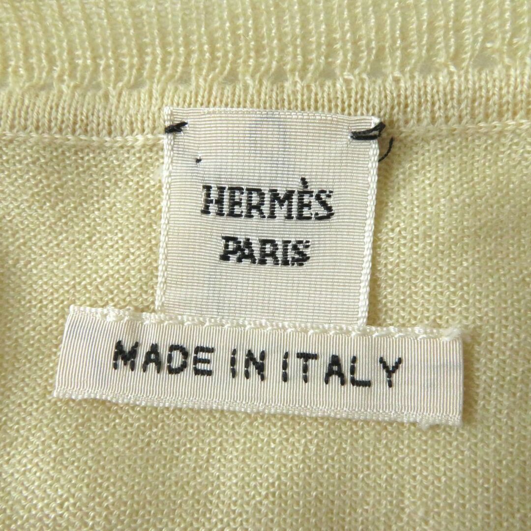 Hermes(エルメス)の極美品◎正規品 イタリア製 HERMES エルメス レディース カシミヤ100％ 薄手 ニット カーディガン Hロゴ ライトベージュ 38 シンプル◎　m13-st30308-242 レディースのトップス(カーディガン)の商品写真