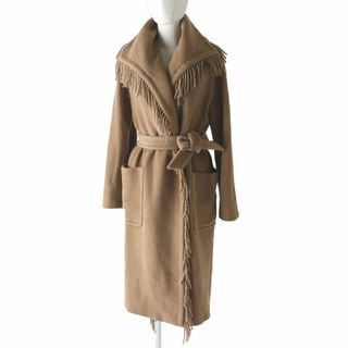 マックスマーラ(Max Mara)の極美◎正規 18AWランウェイ着用 ＭaxMara マックスマーラ AMITIE アミティエ レディース キャメル100％ フリンジ ラップコート キャメル 38　m11-st30308-264(その他)