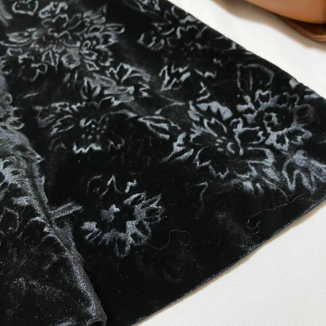 M'S GRACY(エムズグレイシー)の美品 エムズグレイシー ロングワンピース 長袖 花柄 ジャガード 黒 9 レディースのワンピース(ロングワンピース/マキシワンピース)の商品写真