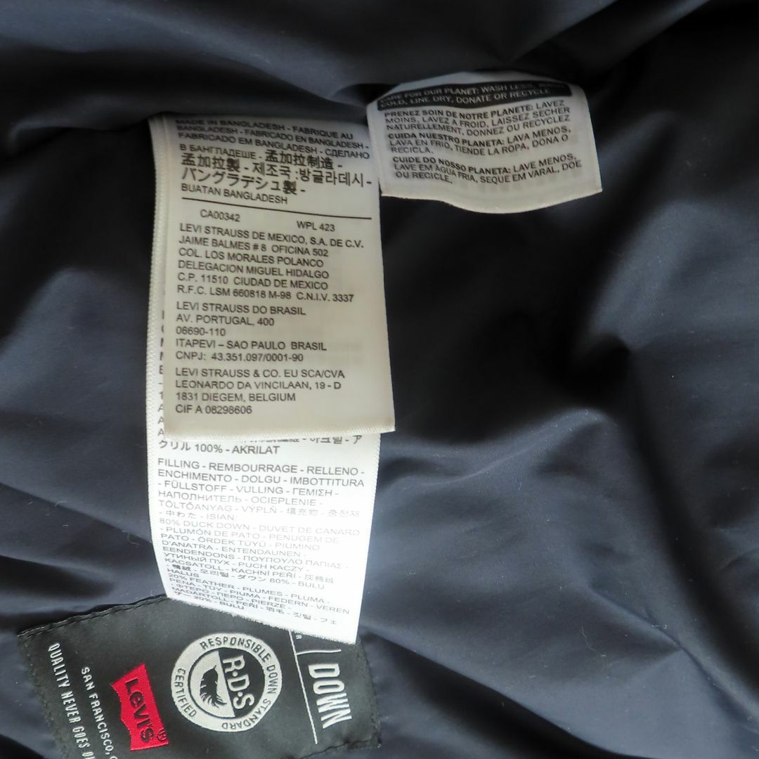 Levi's(リーバイス)の美品 LEVI’S リーバイス ダウンジャケット XS メンズ 黒 ブラック メンズのジャケット/アウター(ダウンジャケット)の商品写真