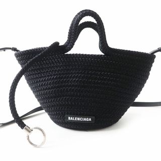 バレンシアガ(Balenciaga)の極美品◎伊製 BALENCIAGA バレンシアガ 695612 IBIZA SMALL イビザ スモール ストラップ付バスケット 2WAY ハンド／ショルダーバッグ 黒 袋(ハンドバッグ)