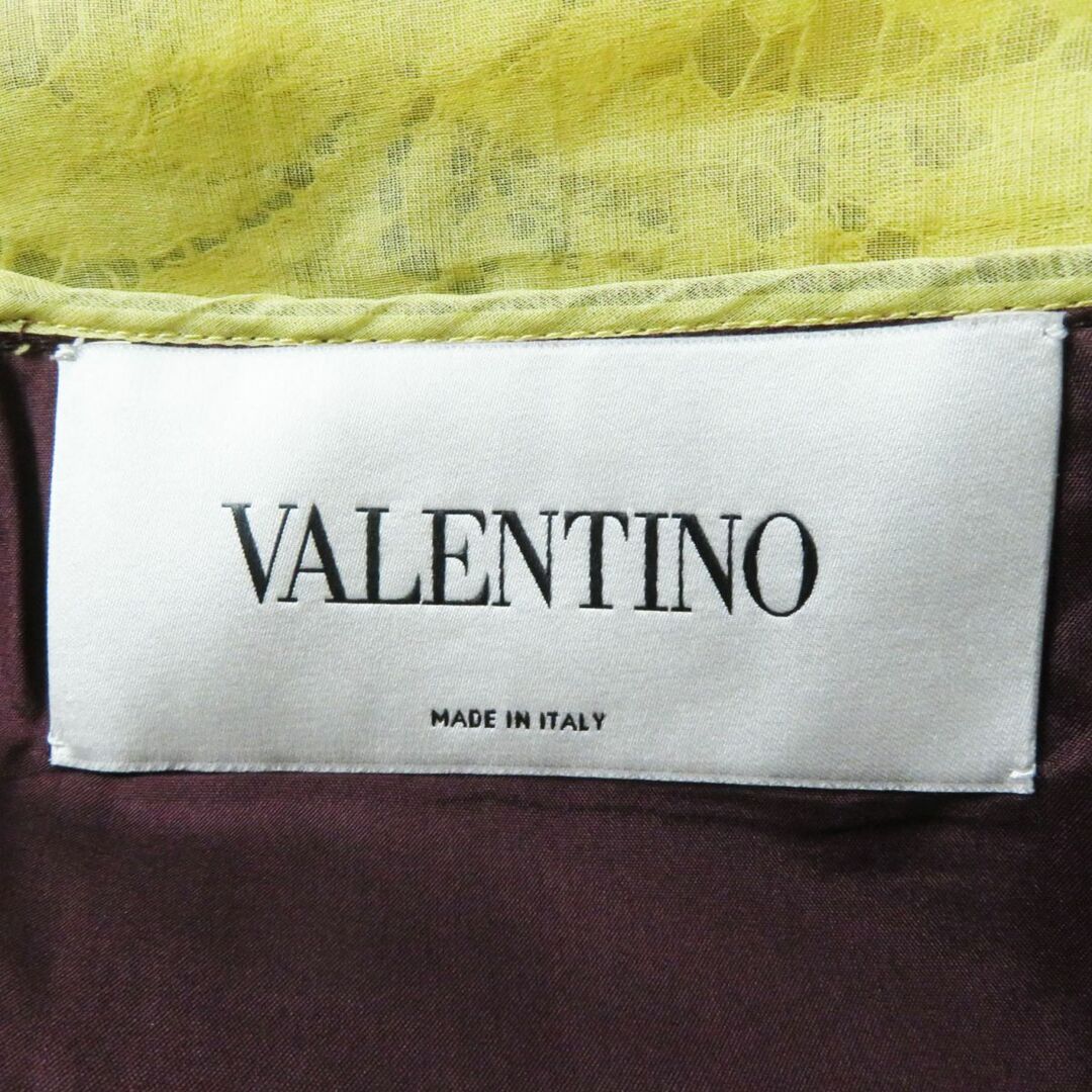 VALENTINO(ヴァレンティノ)の美品◎正規品 イタリア製 VALENTINO ヴァレンティノ レディース 配色デザイン レース使い ドッキングワンピース マルチ 42 レディースのワンピース(ロングワンピース/マキシワンピース)の商品写真