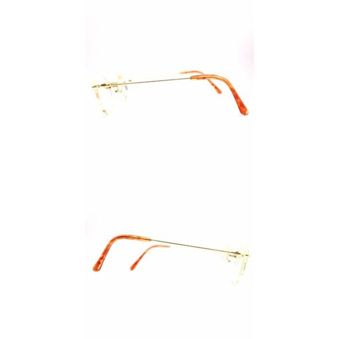 良品▼PARIS MIKI パリミキ AU-168 SUPER SMOOTH ツーポイント 18K メガネ 度入り ゴールド×オレンジ □18 140 日本製 総重量15.47g メンズのファッション小物(サングラス/メガネ)の商品写真