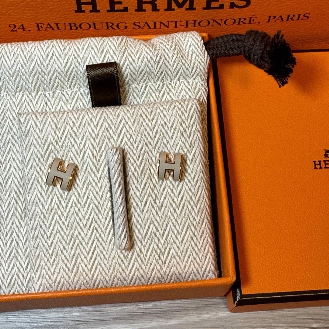 Hermes(エルメス)の【新品未使用】エルメス　ミニポップアッシュH マロングラッセ×ピンク　ピアス レディースのアクセサリー(ピアス)の商品写真