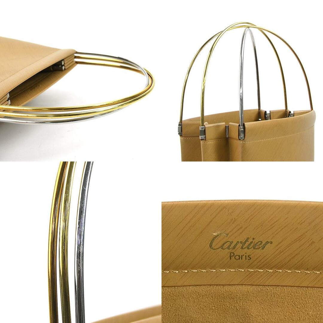 Cartier(カルティエ)のカルティエ CARTIER ハンドバッグ レザー ベージュ レディース 送料無料【中古】 a0259 レディースのバッグ(ハンドバッグ)の商品写真