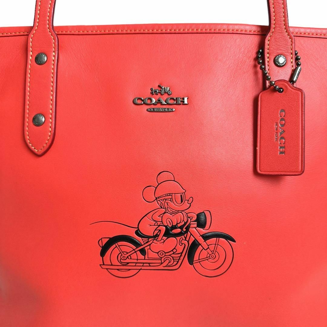 COACH(コーチ)の【美品】【希少品】【COACH】ミッキーマウス　トートバッグ　レディース　赤 レディースのバッグ(トートバッグ)の商品写真