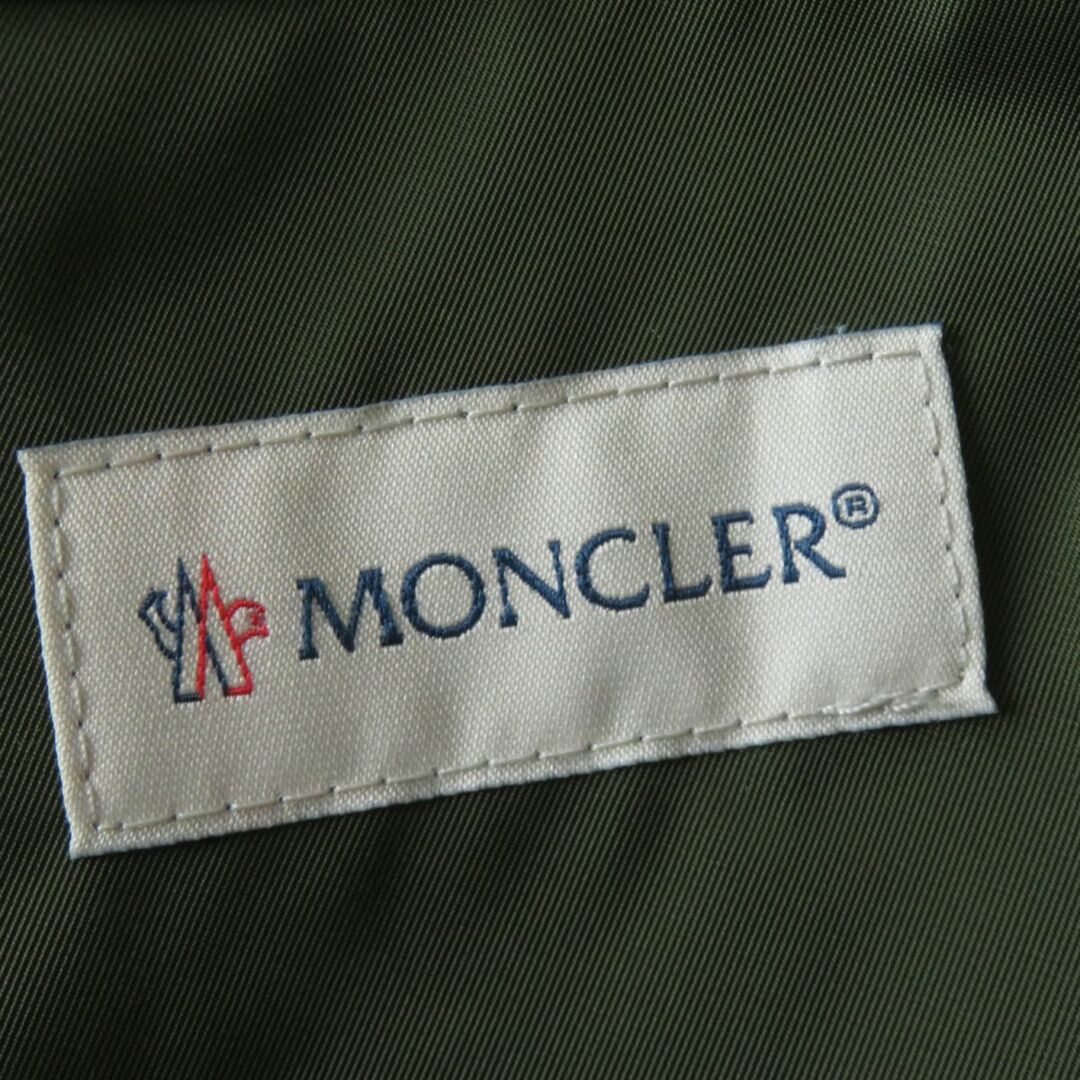 MONCLER(モンクレール)の未使用品◎正規品 22SS MONCLER モンクレール ABITO アビト ジップアップ 半袖 ワンピース ポケット付き カーキ 46 ハンガー・タグ付 レディースのワンピース(ひざ丈ワンピース)の商品写真