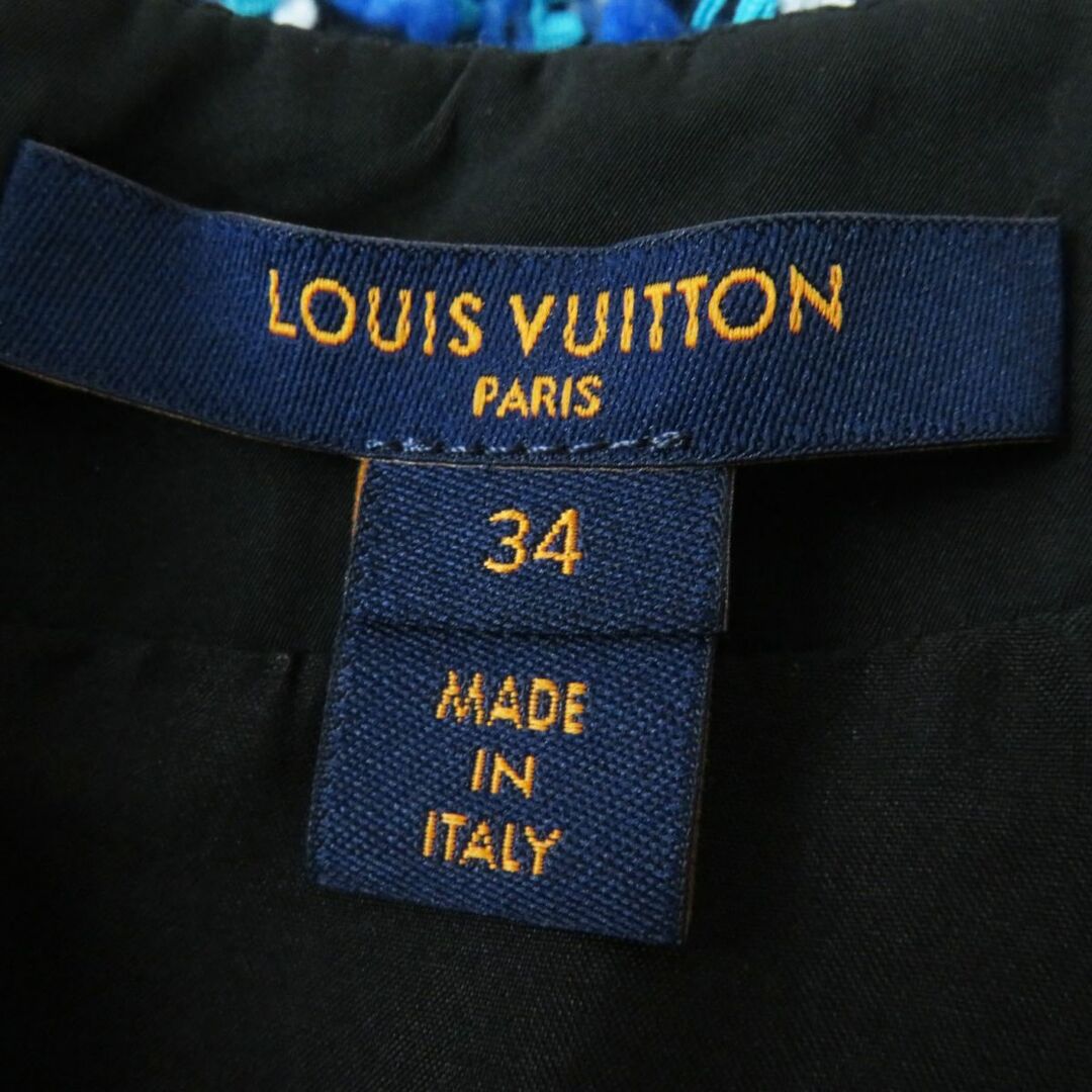 LOUIS VUITTON(ルイヴィトン)の極美品◎イタリア製 22AW LV ルイヴィトン レディース シルク混 ブルー ツイード スケータードレス／半袖 ワンピース ブルー系 34 裏シルク レディースのワンピース(ミニワンピース)の商品写真