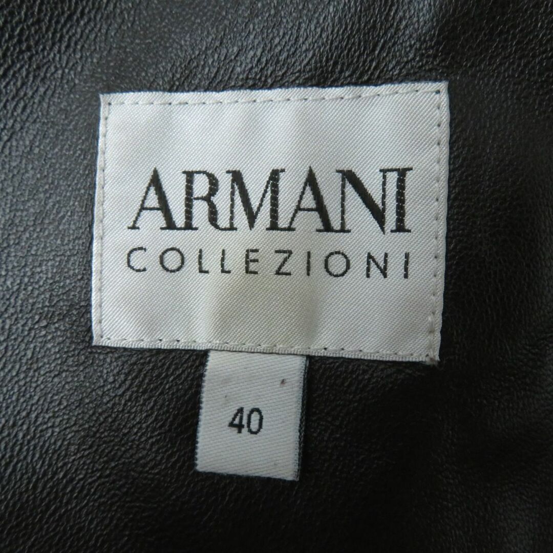 ARMANI COLLEZIONI(アルマーニ コレツィオーニ)の良品◎正規品 ARMANI COLLEZIONI アルマーニコレツォーニ MMB03P MMP02 レディース ムートン ライダースジャケット オレンジ 40 レディースのジャケット/アウター(ライダースジャケット)の商品写真