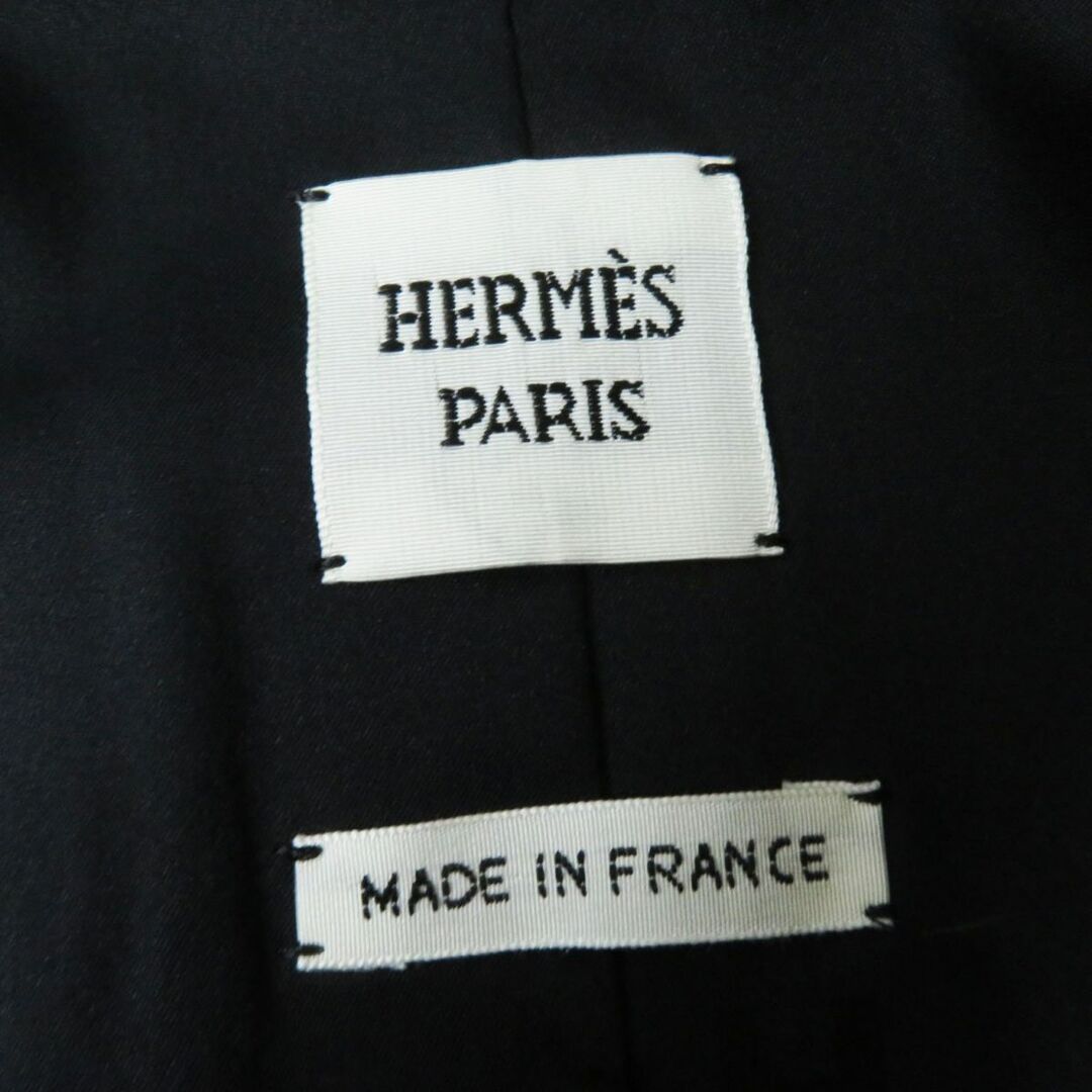 Hermes(エルメス)の美品◎正規品 フランス製 21SS HERMES エルメス レディース シェーヌダンクル ジップアップ ジャケット ブラック 黒 38 レディースのジャケット/アウター(その他)の商品写真