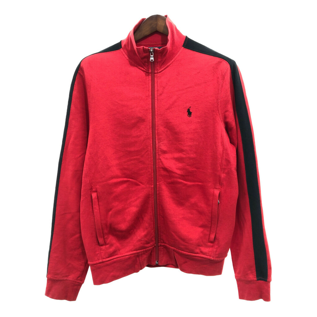 POLO RALPH LAUREN(ポロラルフローレン)の90年代 Polo by Ralph Lauren ポロ ラルフローレン トラックジャケット サイドライン レッド (メンズ M) 中古 古着 P8715 メンズのトップス(スウェット)の商品写真