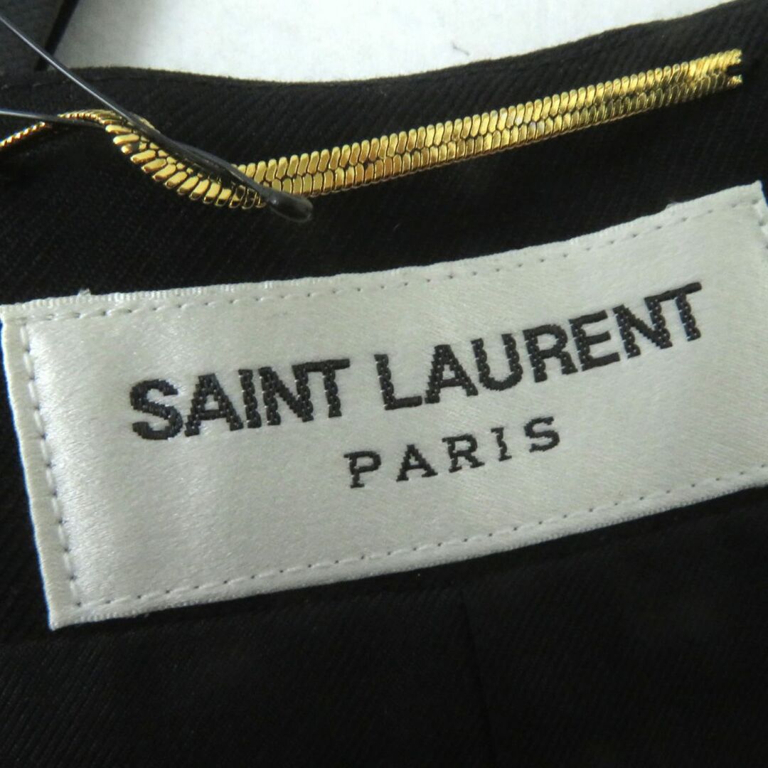 Saint Laurent(サンローラン)の未使用品◎正規品 SAINT LAURENT PARIS サンローラン パリ 492055 ラインストーン装飾 カットオフ アシンメトリー タイトスカート 黒 38 レディースのスカート(その他)の商品写真