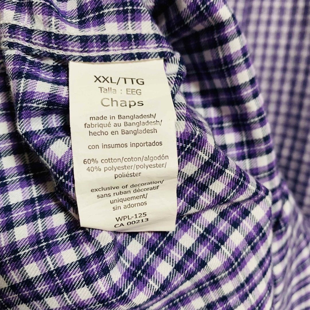 CHAPS(チャップス)のチャップス チェック柄 長袖ボタンダウンシャツ XXL パープル CHAPS メンズのトップス(シャツ)の商品写真