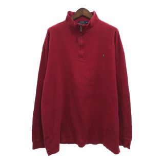 ポロラルフローレン(POLO RALPH LAUREN)のPolo by Ralph Lauren ポロ ラルフローレン ドライバーズニット セーター トップス 大きいサイズ レッド (メンズ 2XL) 中古 古着 P8759(ニット/セーター)