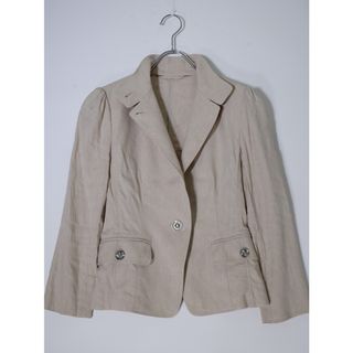 バーバリー(BURBERRY)のBURBERRY LONDON/バーバリー ロンドン リネンレーヨン メタルボタン パフスリーブスプリングジャケット【38】【LJKA74362】(その他)