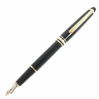 モンブラン(MONTBLANC)の美品▼MONTBLANC モンブラン マイスターシュテュック ホワイトスター ペン先14K 万年筆 ブラック×ゴールド Fニブ ドイツ製(ペン/マーカー)