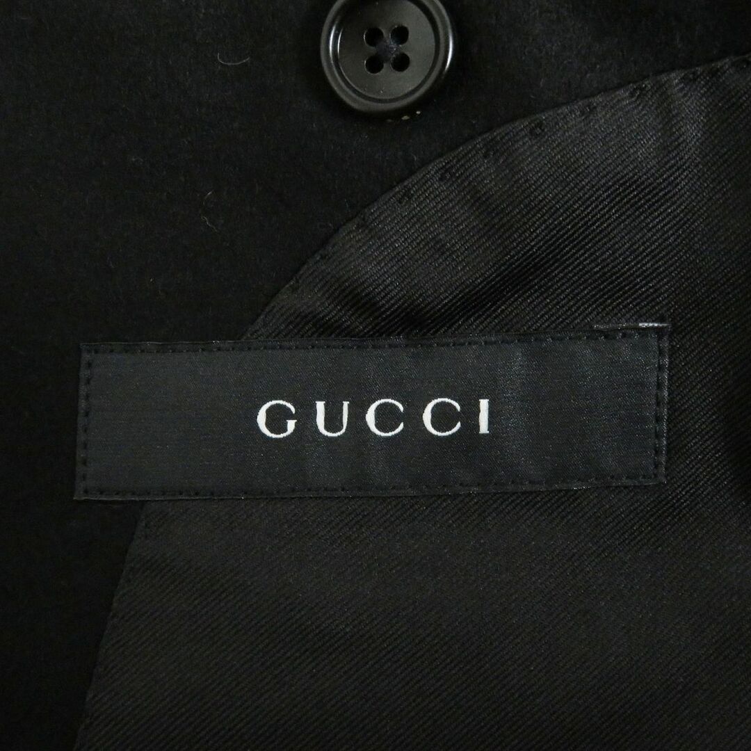 Gucci(グッチ)の未使用品□GUCCI/グッチ ウール×カシミヤ 裏シルク スタッズ付き ナポレオンジャケット/ブルゾンジャケット 黒 44R スイス製 正規品 希少 メンズのジャケット/アウター(その他)の商品写真