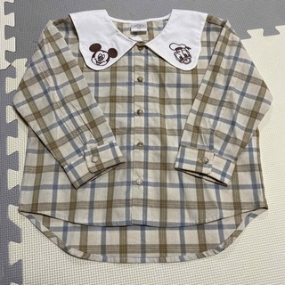futafuta - ミッキー　ドナルド　襟付き　チェックシャツ