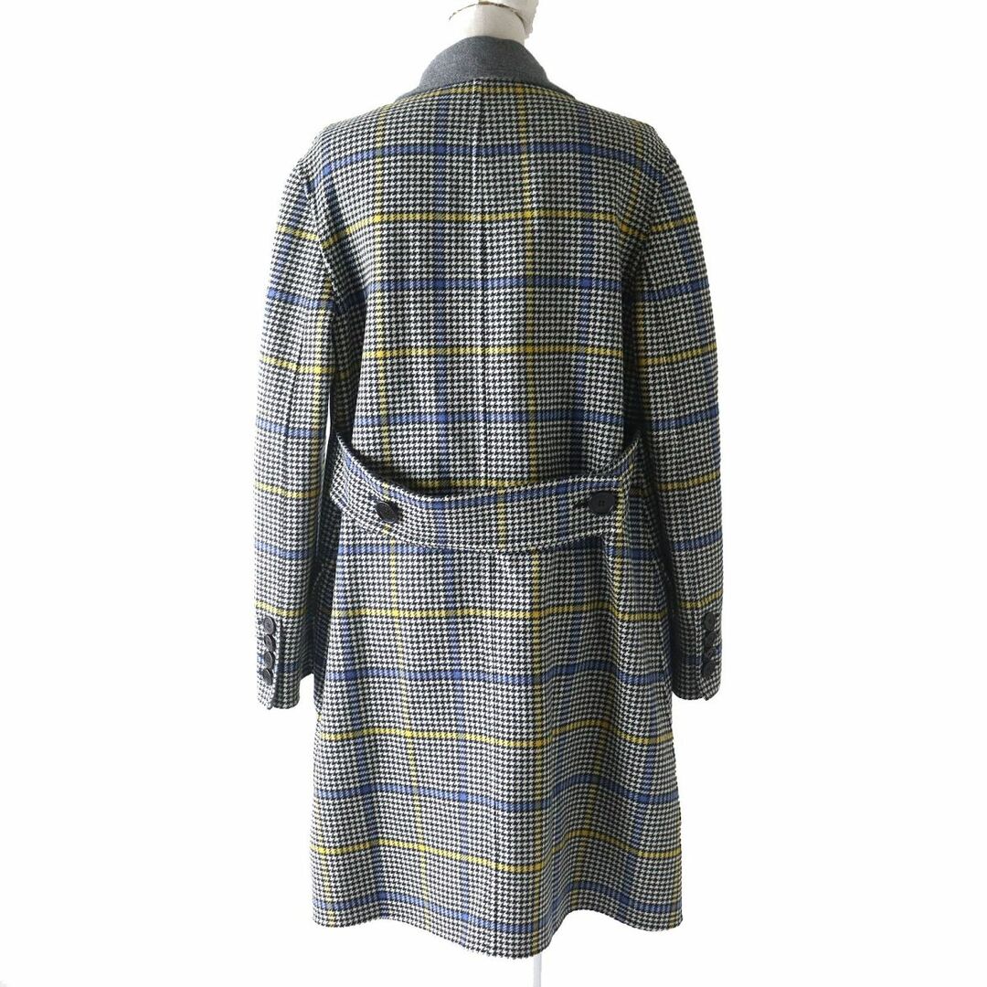 BURBERRY(バーバリー)の極美品△バーバリーロンドンイングランド 8006306 チェック柄×千鳥格子柄 カシミヤ混 ダブルブレストコート グレー×マルチ 34 レディース レディースのジャケット/アウター(その他)の商品写真