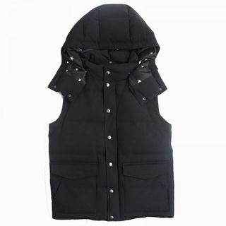 uniform experiment - 良品△正規品 ユニフォームエクスペリメント UE-178022 HOODED DOWN VEST 裏地星柄 フード付 ダブルジップ ダウンベスト ブラック 1 メンズ