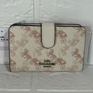 新品未使用】COACH コーチ二つ折り財布 馬モチーフブラック 新品未使用】COACH コーチ二つ折り財布 馬モチーフブラック