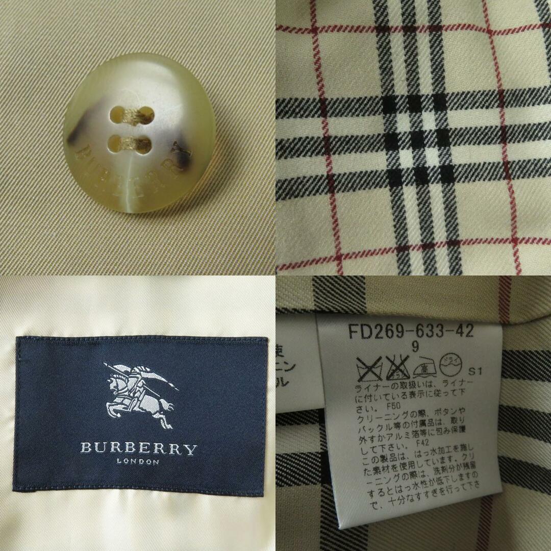 BURBERRY(バーバリー)の美品◎正規品 日本製 BURBERRY LONDON バーバリー ロンドン FD269-633-42 レディース ライナー付き シングルトレンチコート ベージュ 9 レディースのジャケット/アウター(トレンチコート)の商品写真