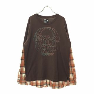 ピーピーエフエム(PPFM)のピーピーエフエム 長袖 フェイクレイヤード Tシャツ L ブラウン系 PPFM メンズ 古着 【240226】 メール便可(Tシャツ/カットソー(七分/長袖))