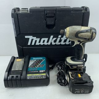 マキタ(Makita)のκκMAKITA マキタ インパクトドライバ 使用感有 充電器・充電池2個・ケース付 コードレス式 14.4v TD130D ホワイト×ブラック(その他)