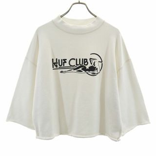 ハフ(HUF)のハフ 日本製 プリント 7分袖 トレーナー M ホワイト HUF スウェット メンズ 古着 【240226】(スウェット)