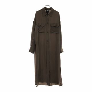 ザラ(ZARA)のザラ 長袖 スリット シャツワンピース XS ブラウン ZARA レディース 古着 【240226】(その他)