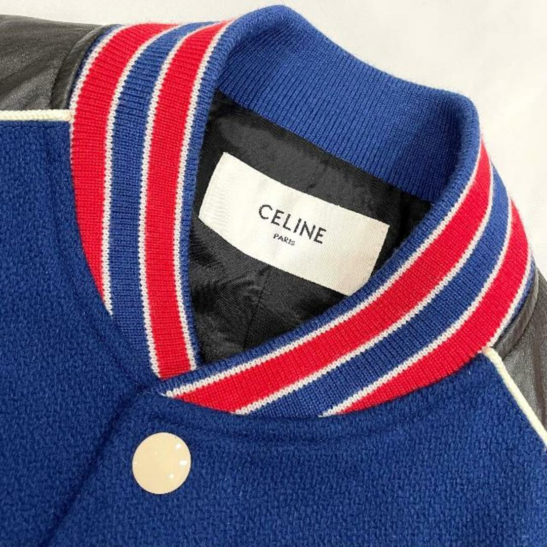 celine(セリーヌ)の超美品 CELINE セリーヌ テディ ジャケット Cロゴ クラシック ブルゾン スタジャン ブルー サイズ48 a2270 メンズのジャケット/アウター(ブルゾン)の商品写真