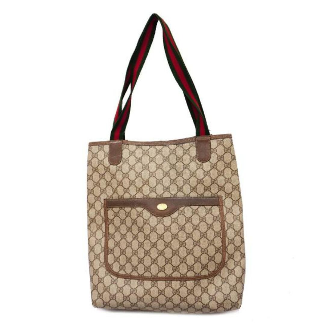 Gucci(グッチ)の【4fd4409】グッチ トートバッグ/GGスプリーム/シェリーライン/PVC/ブラウン/ゴールド金具 【中古】 レディース レディースのバッグ(トートバッグ)の商品写真