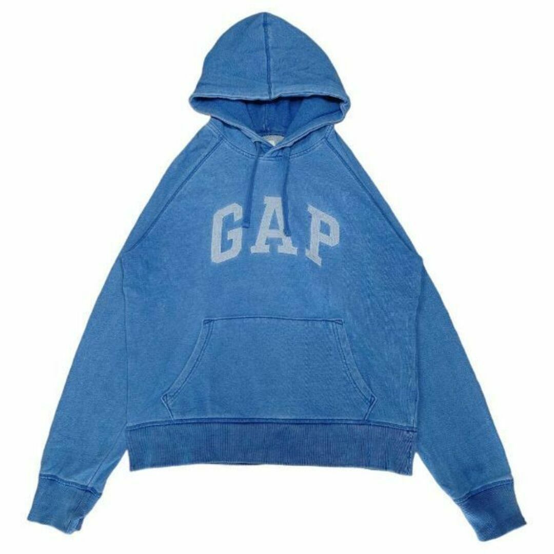 GAP(ギャップ)のGAP デニム風 希少カラー スウェットパーカー 古着 ギャップ ビッグロゴ刺繍 メンズのトップス(パーカー)の商品写真