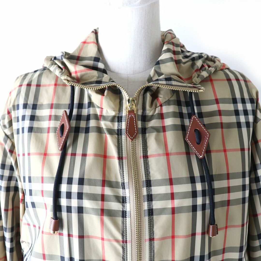 BURBERRY(バーバリー)の極美品△正規品 21SS バーバリー ロンドン イングランド  8042902 ノバチェック柄 フーデッド ジップアップ ジャケット ベージュ系 34 レディースのジャケット/アウター(その他)の商品写真