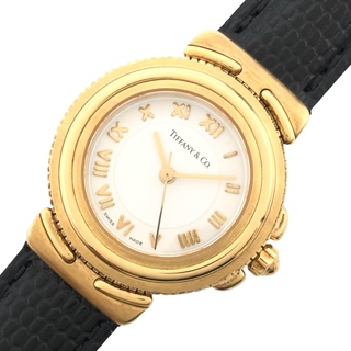 ティファニー(Tiffany & Co.)の　ティファニー TIFFANY＆CO インタリオ L0830 ブラック K18YG レディース 腕時計(腕時計)