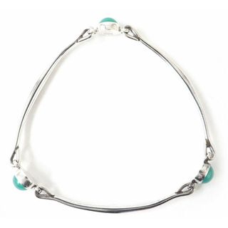 ジョージジェンセン(Georg Jensen)の美品△GEORG JENSEN ジョージジェンセン 240 SV925×グリーンアゲート トライアングル ブレスレット シルバー 緑 レディース 重量：14.2ｇ　e01-st30316-662(ブレスレット/バングル)