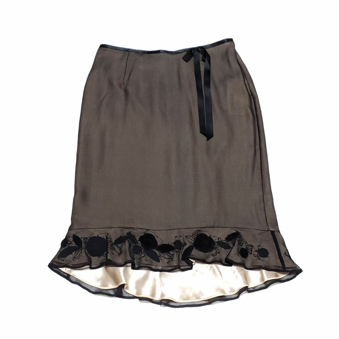 Nanette Lepore(ナネットレポー)のnanette lepore ナネットレポー 膝丈スカート シルク100％ サイ レディースのスカート(ひざ丈スカート)の商品写真