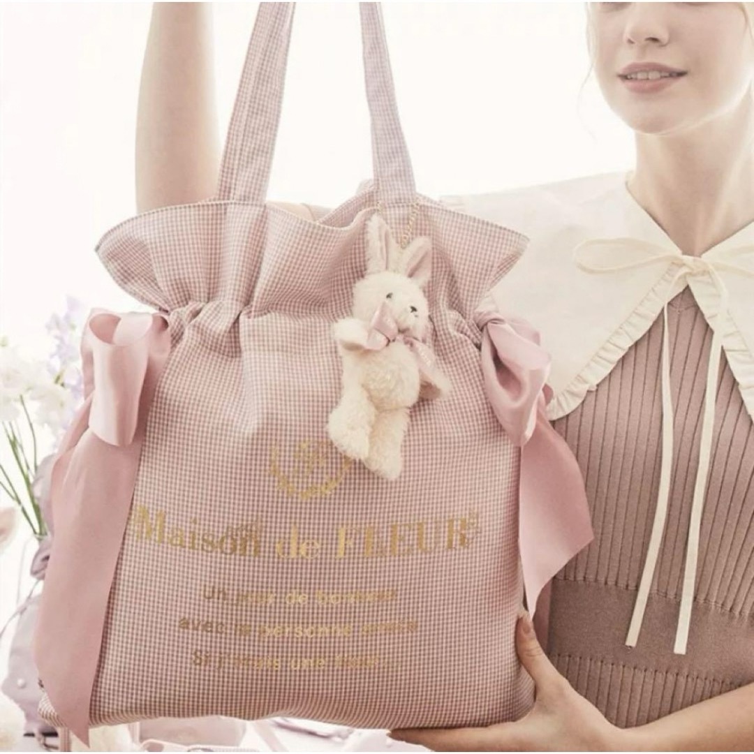 Maison de FLEUR(メゾンドフルール)のメゾンドフルール　うさぎトートバッグ レディースのバッグ(トートバッグ)の商品写真