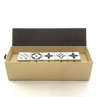 ルイヴィトン(LOUIS VUITTON)の美品 LOUISVUITTON ルイヴィトン モノグラム キューブ ゲーム ダイス メタル 箱付き 置物 限定品 k1159(その他)