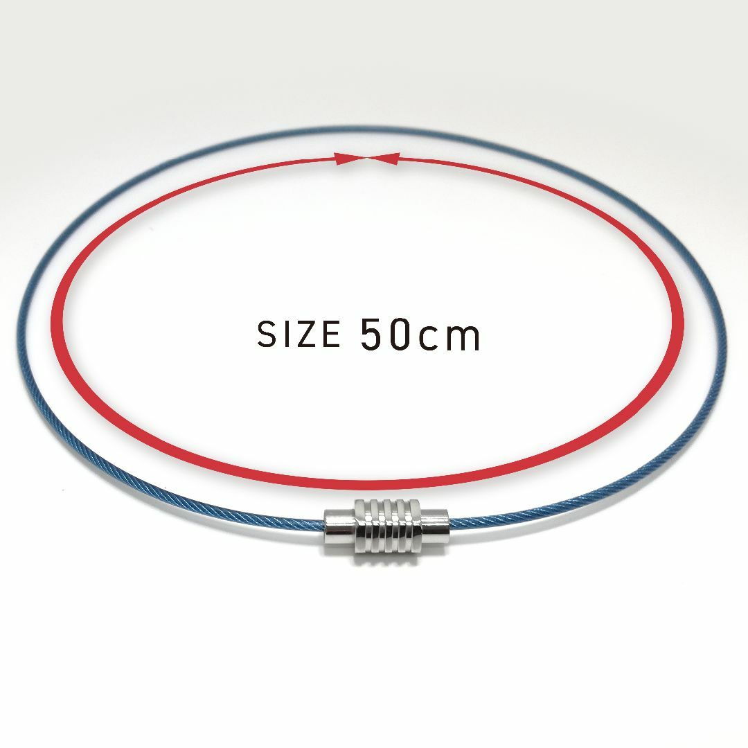 スポーツネックレス PLUSCROSS KW ゴルフ 野球 BL/SV 50cm メンズのアクセサリー(ネックレス)の商品写真