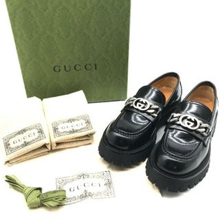 Gucci - GUCCI 34サイズ ホースビット ローファー クリスタルビジュー