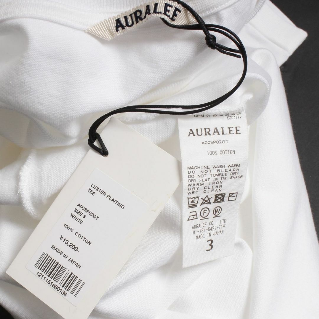 AURALEE(オーラリー)の24ss AURALEE LUSTER PLAITING TEE Tシャツ 白3 メンズのトップス(Tシャツ/カットソー(半袖/袖なし))の商品写真