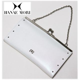 ハナエモリ(HANAE MORI)の《ハナエモリ》新品 チェーン付き オパール箔加工 2Way レザーがま口長財布(財布)