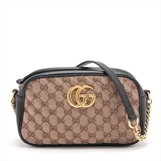 グッチ(Gucci)のグッチ  キャンバス×レザー  ベージュ レディース ショルダーバッグ(ショルダーバッグ)