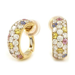 タサキ(TASAKI)のタサキ 田崎真珠 TASAKI イヤリング フル パヴェ マルチカラー サファイア ダイヤモンド 1.22ct/1.22ct K18YG 【中古】(イヤリング)