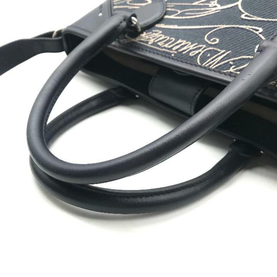 Berluti(ベルルッティ)の美品 BERLUTI ベルルッティ カリグラフィ キャンバス レザー 2WAY ハンド ショルダー バッグ ネイビー k629 メンズのバッグ(ショルダーバッグ)の商品写真